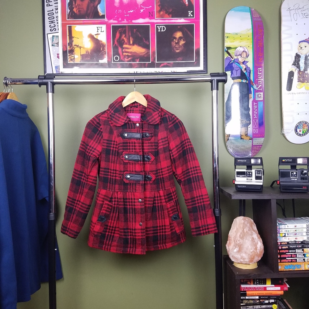 Women's London Fog Plaid Peacoat